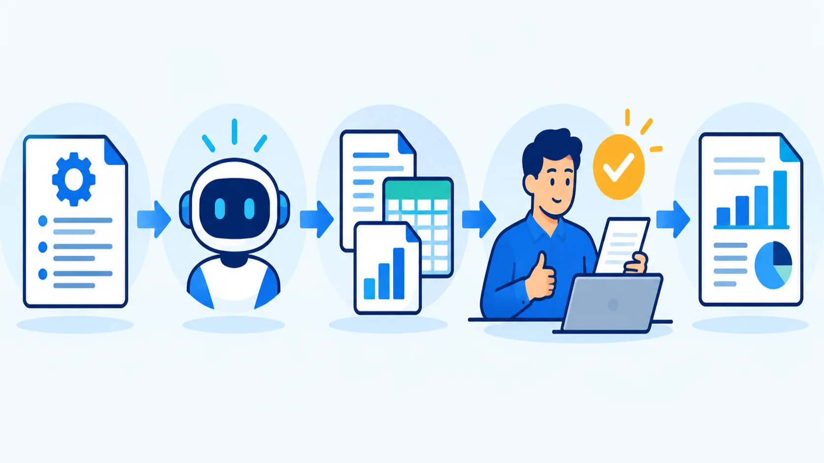 Minh họa quy trình SKILL, AI, công cụ, người kiểm tra và báo cáo đầu ra